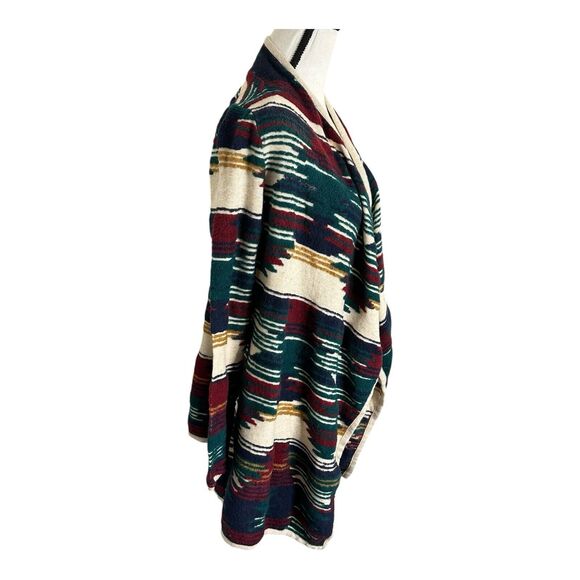 Lucky Brand Aztec‎ Western Native Open Front Long Cardigan Sweater Size Small - Picture 3 of 11